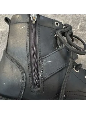 Xelement Black Leather Lace Up Boots Oil Resistant Style 2451 Size 7.5 thumbnail 4