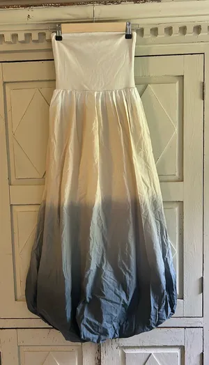 Zara bubble hem strapless maxi dress thumbnail 1