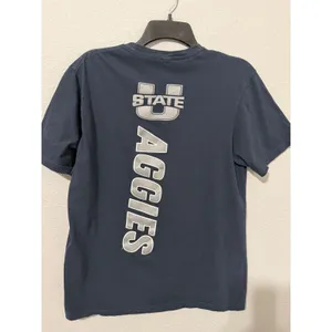 Utah State University Aggies Navy Blue Graphic T-Shirt True-Blooded Bull Silver thumbnail 6