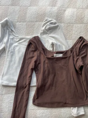 Brown And White Long Sleeve Top Size XS thumbnail 1