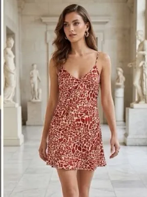 90s Vintage Slip Dress M Animal Print thumbnail 6