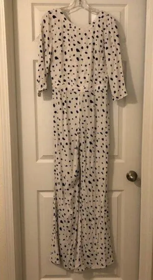 Wildfox Solid Confetti Jumpsuit Vanilla Latte New Small thumbnail 2
