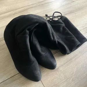 Black Over The Knee Heeled Boots Size 7.5 thumbnail 4