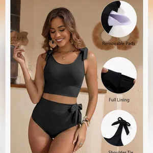 Yonique High Waisted Tummy Control Bikini Modest Bathing Suit 2PC swimsuit thumbnail 7