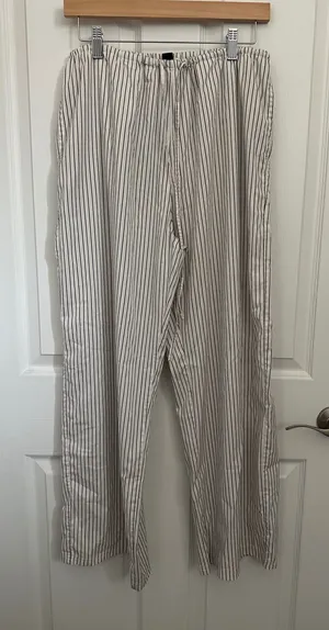 American Eagle Outfitters White Pants with Black Pinstripes thumbnail 1