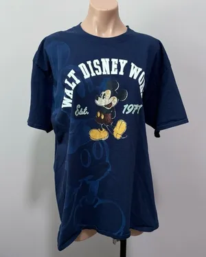 Walt Disney World Mickey Mouse Blue Dye Tshirt Unisex XL EST. 1971 Vintage thumbnail 1