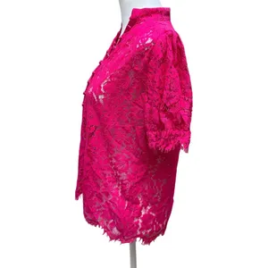 Generation Love Lace Top Womens Small Hot Pink Floral V Neck Unlined Romantic thumbnail 3