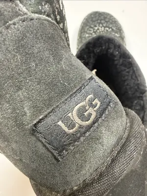 Ugg Classic Mini Snow Leopard Boots in Black S-611 Sz 9 thumbnail 6