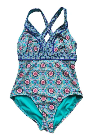 Catalina‎ Medallion Print One Piece Swimsuit Multi Color CTL37183 Size L 12-14 thumbnail 1