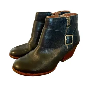 Korkease Morosita block heel full grain leather black booties size 6 thumbnail 1