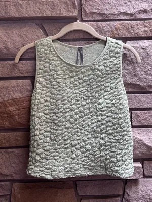 By Anthropologie Textured Racerback Tank Sage Green XL thumbnail 3