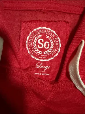 2000s vintage style red long sleeve hoodie thumbnail 7
