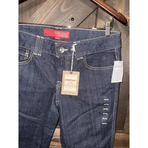 Y2K VTG Guess Women's NEW Jeans Sz 29 R Sweetheart Low Rise‎ Dark Boot Flare thumbnail 2