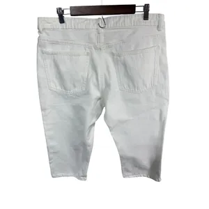 Zara Denim Bermuda Shorts High Rise Women's 12 White Denim New thumbnail 3