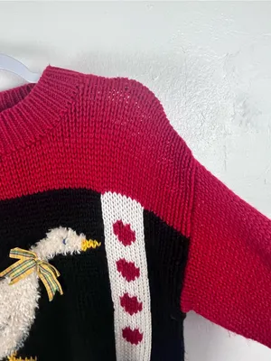 FAR & NEAR Vintage Duck Graphic Knit Long Sleeves Sweater Size Medium thumbnail 5