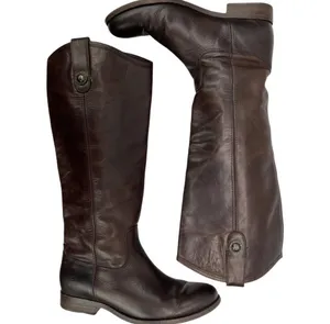 Frye Dark Brown Leather Melissa Western Tall Riding Boots Size 5.5 Style 77167 thumbnail 5