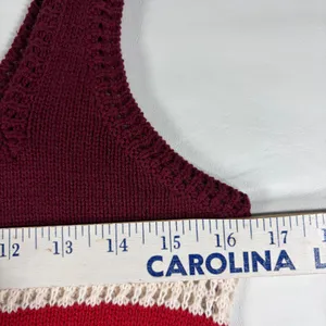 A New Day Womens Burgundy Stripe‎ Crochet Fringe Midi Dress S Burgundy Stripe thumbnail 8