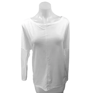 Athleta Women's White Stretch Lightweight Long Sleeve Athletic Top T Shirt Sz M thumbnail 2
