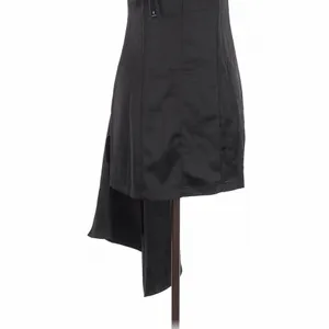 Lulus Romantic Allure Black Satin Asymmetrical Mini Dress Medium Party Cocktail thumbnail 10