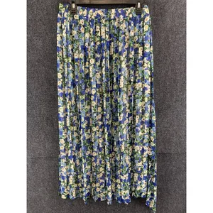 Joie By Anthropologie Maxi Skirt Belt Pull On Floral Blue Size Large NWOT thumbnail 2