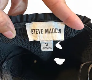 Steve Madden Smocked square neckline with thin straps. Tiered A-line skirt for movement. Lightweight, breathable fabric. Easy to dress up or down. thumbnail 3