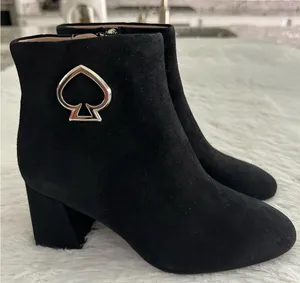 Kate Spade Alihandra Black Suede Booties Ankle‎ Boots Sz 5.5 5 1/2 New thumbnail 1