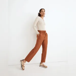 Madewell Tapered Huston Pull-On Crop Pants Burnt Clay Small thumbnail 11