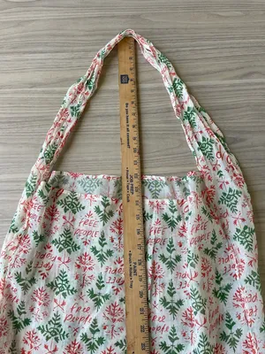 Free People Cream Cotton Tote with Green & Red Botanical Print thumbnail 5