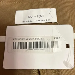 NEW Oak + Fort Women Beige High Rise Straight Wide Leg Career Dress Pants Sz S thumbnail 4
