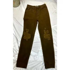Free People We the Free The Lasso Distressed Straight-leg Jeans Brown 25 thumbnail 6