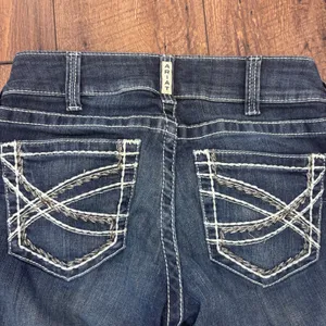 ARIAT R.E.A.L. Womens' Mid Rise Stretch Entwined Boot Cut Jean Sz 28R Marine thumbnail 8