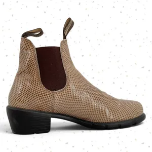Blundstone Tan Heeled Boots Shell Lizard Print Snakeskin Neutral Booties Size 9 thumbnail 3