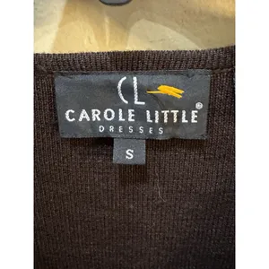 Vintage Carole Little Sweater Dress Duster Floral Embroidered Midi Wool Brown thumbnail 7