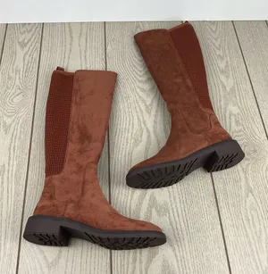 Kenneth Cole Reaction Women's Lionel Tall Boots 7M Caramel Cafe Micro $129 thumbnail 1