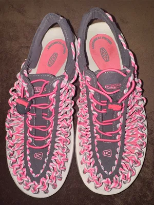 KEEN UNEEK Women's Woven Cord Sandals Grey Pink Size 9 thumbnail 1