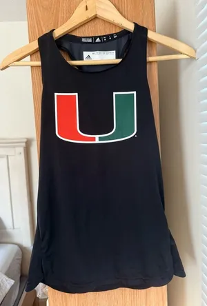 Adidas University of Miami Black Tank Top thumbnail 1