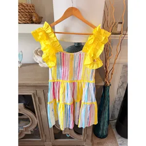 Alden Adair Amora Dress Womens Yellow Multi S thumbnail 4
