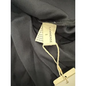Commense Elegant Flirty Black Pleated Mini Dress Romantic Stretch NWT Small thumbnail 3