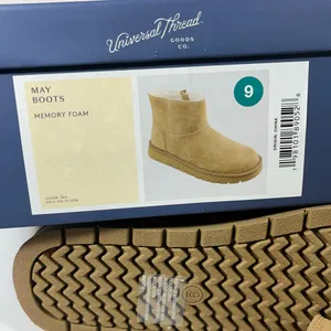 Universal Threads May Suede Ankle Boot Women 9 Tan W/Faux Fur‎ Memory Foam Snow thumbnail 13