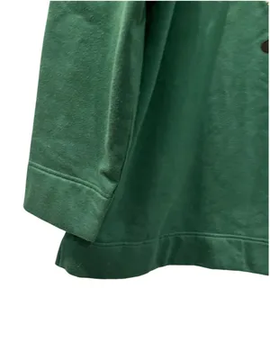 Vintage Bobbie Brooks Christmas Sweatshirt Green Santa Teddy Bear Embroidered M thumbnail 4