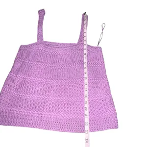 Vince‎ Womens Size Large Crochet Camisole Tank Top Square Neck Knit Purple Lilac thumbnail 7