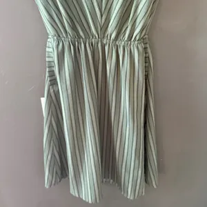 Monteau Sage Green Chevron Stripe V-Neck Fit &‎ Flare Dress Mens Size M Cottage thumbnail 3