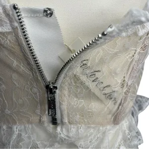 For Love and Lemons Jules Crop Top in White Size Small NWT thumbnail 6