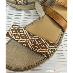 Eddie Bauer W. Kara Womens Brown Leather Geometric Espadrille Wedge Sandals‎ 9 thumbnail 2