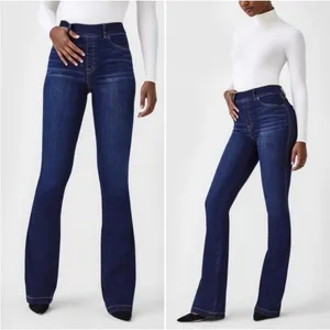 Spanx Midnight Shade Pull On Flare Jeans Sz.L thumbnail 2