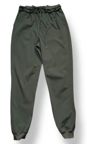 Lululemon High Rise Jogger Pants Olive Green Stretch Size 4 Paperbag Waist thumbnail 1