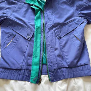 Vintage 80s London Fog Purple Teal Bomber Jacket Windbreaker Size 4 Streetwear thumbnail 6