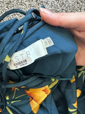 Astr Floral Midi Slip Dress in Teal and Yellow thumbnail 6