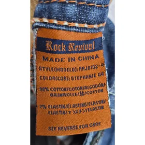 Rock Revival Stephanie Bootcut Jeans Size 29 Flap Pocket Y2K Thick Stitch Blue thumbnail 7