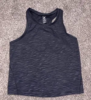 90 Degrees Black & gray zebra print polyester & spandex tank top in XS thumbnail 1